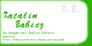 katalin babicz business card